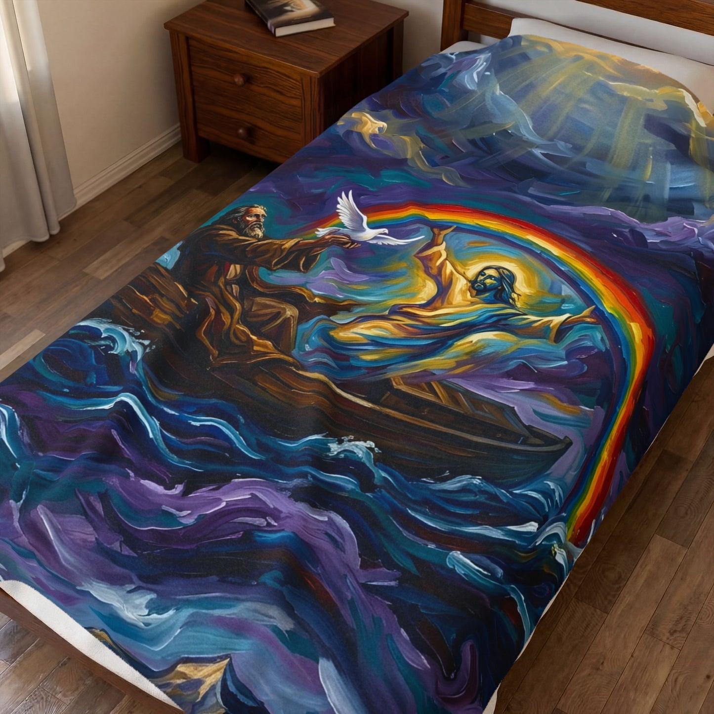 “Covenant of Hope - Noah Releases the Dove” - Plush Blanket