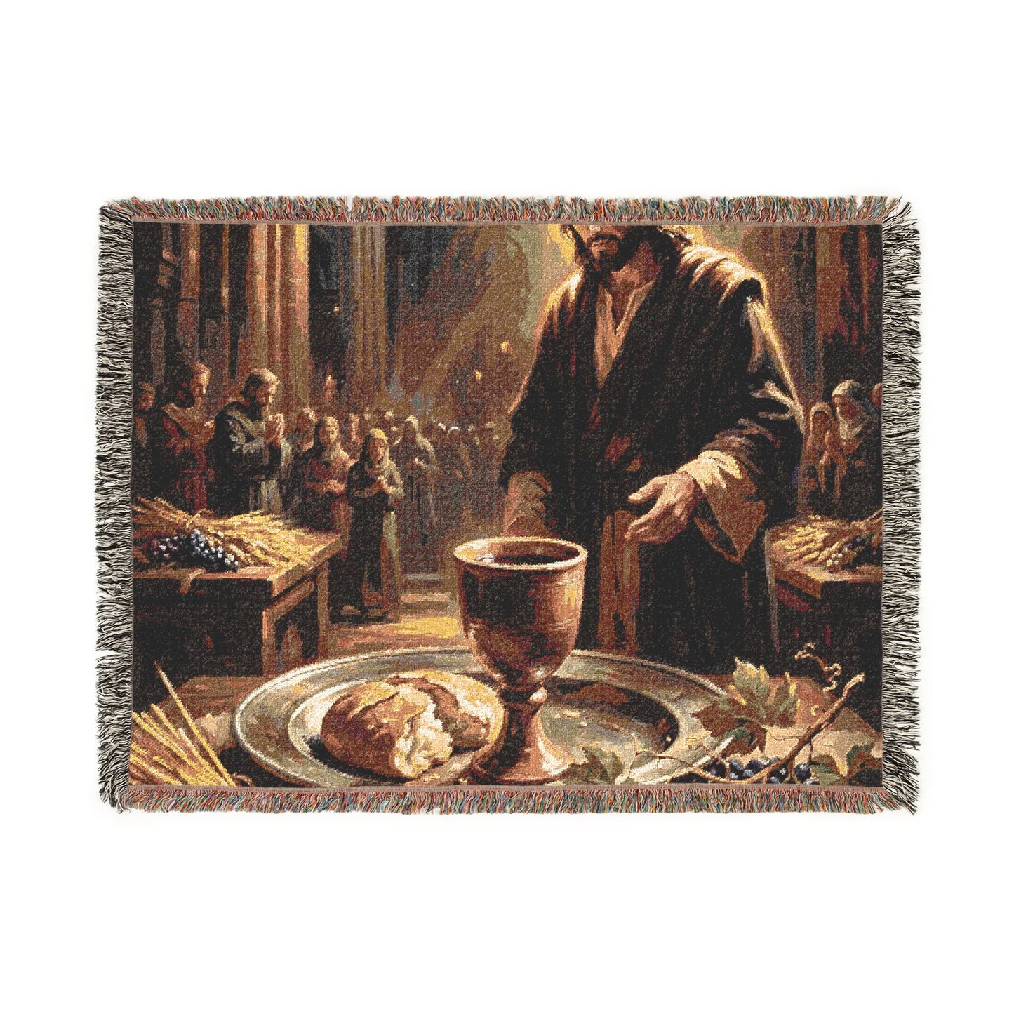 “The Harvest of Faith - Communion Still Life” - Woven Blanket