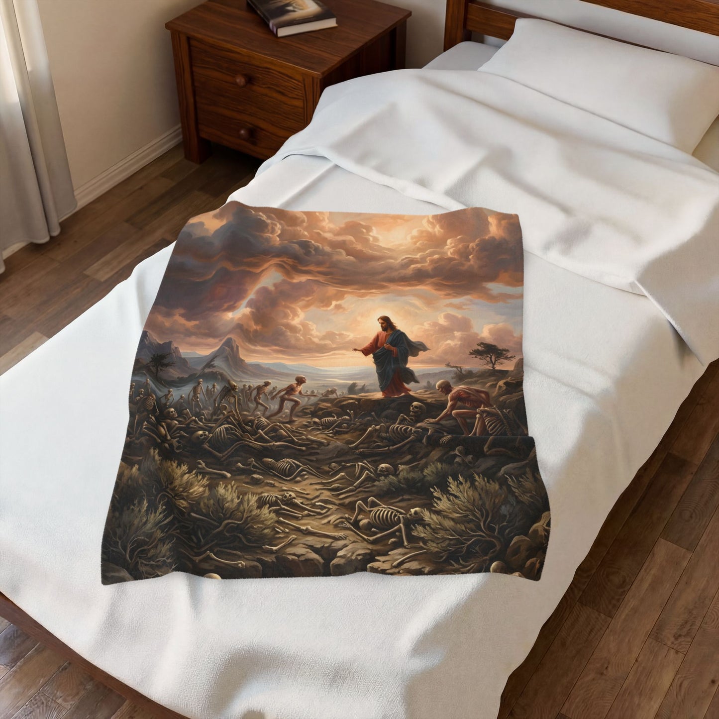 “Valley of Dry Bones - Ezekiel 37 Resurrection” - Plush Blanket